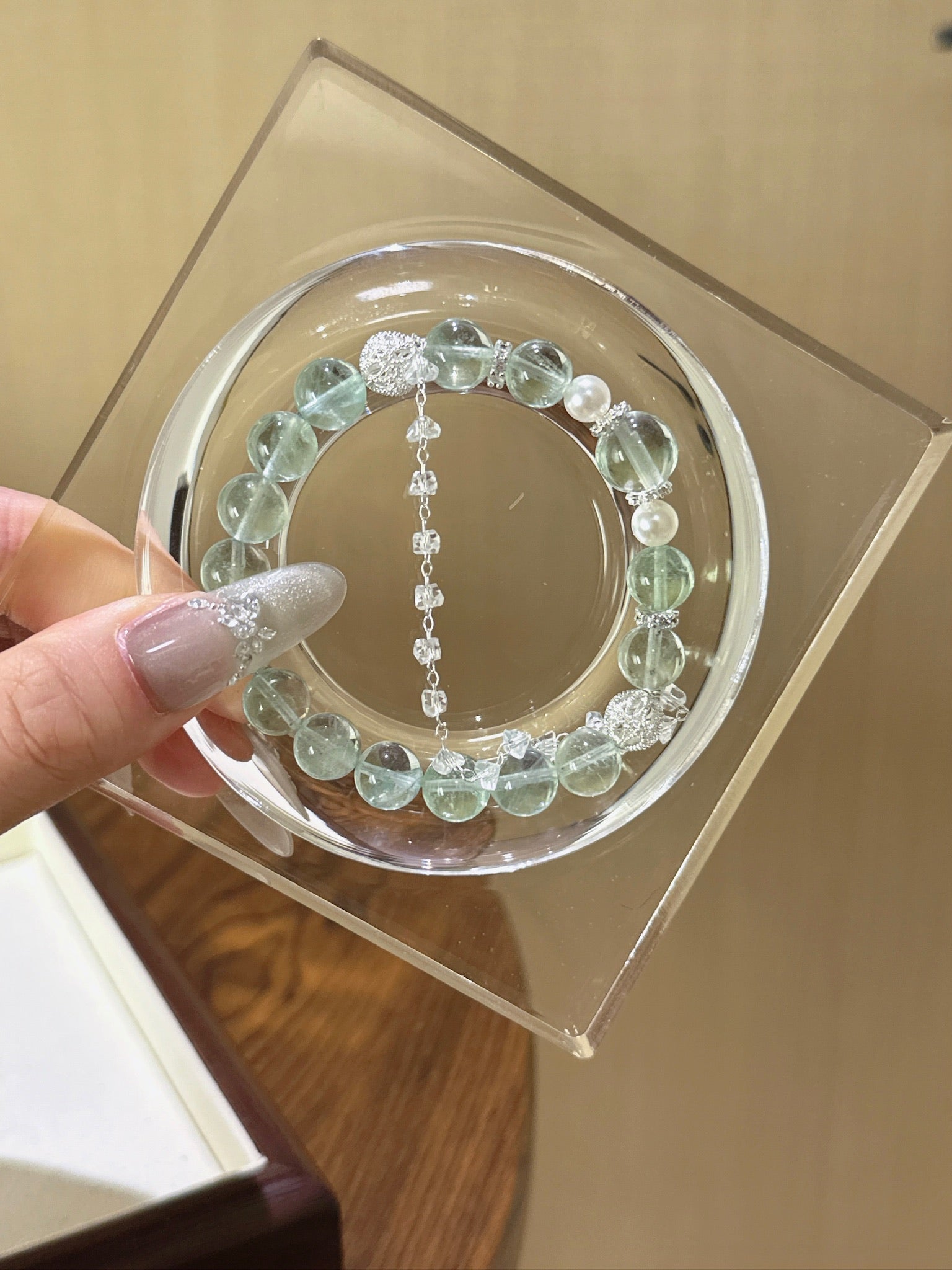 ▫️▪️ Green fluorite bracelet